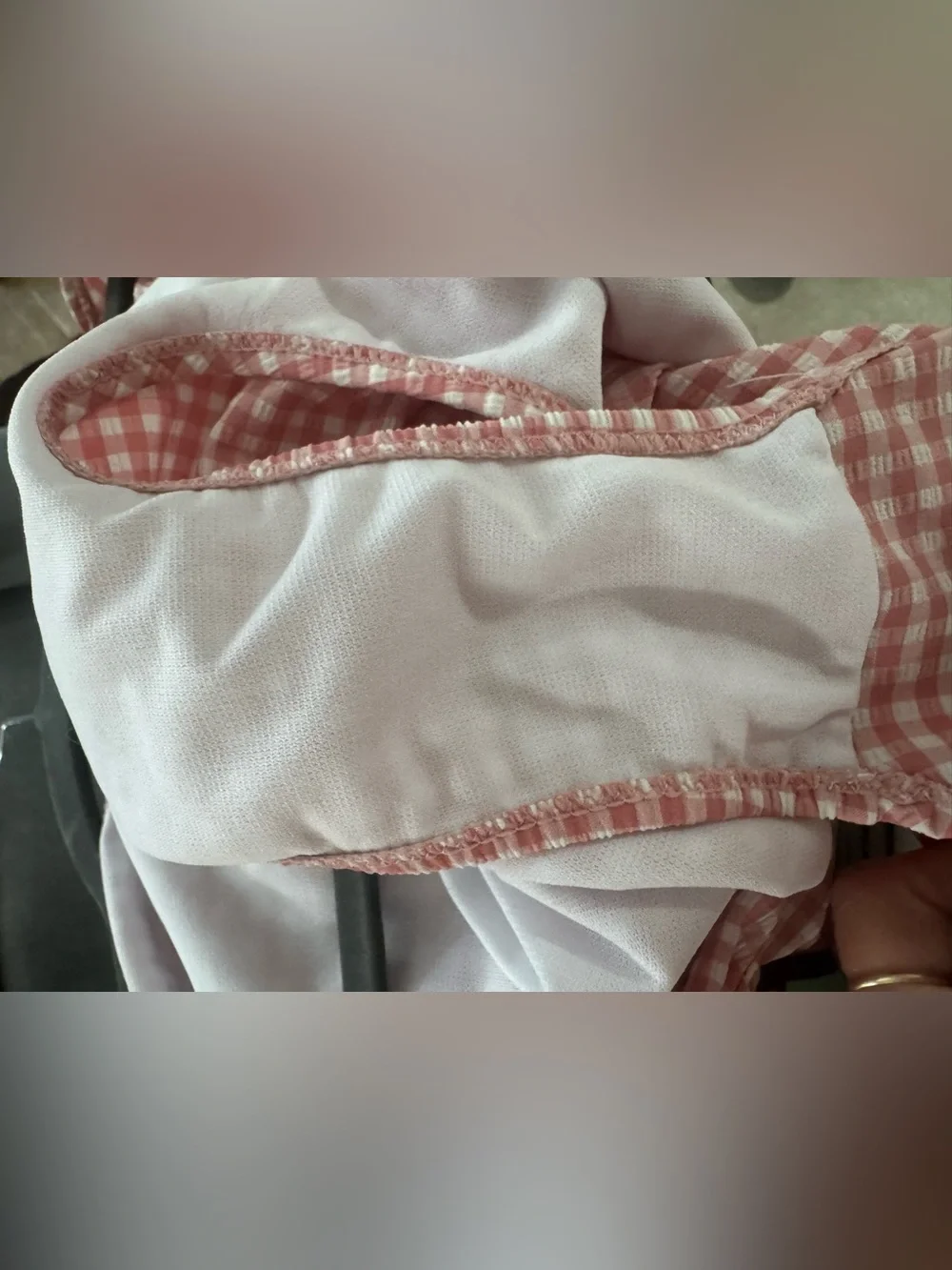 Zara size 11-13 years girls swimsuit one piece gingham pink and white EUC